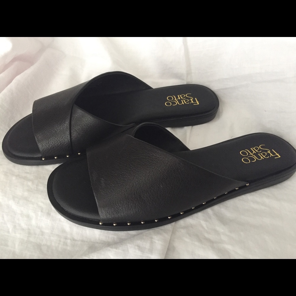 Franco Sarto black slide sandal